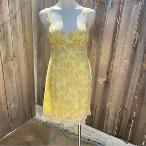 Fiori di Zucca Y2K yellow silk mini dress size 2